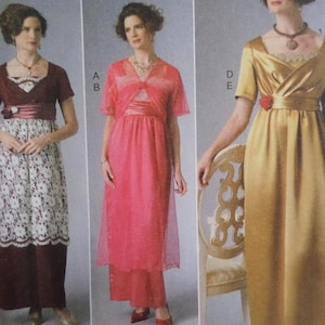 Edwardian Dress Pattern: Butterick 6190, Miss 14-22, Uncut, Raised Waist, Overskirt, Pleated Jacket, Adult Costume Patterns, WhiletheCatNaps
