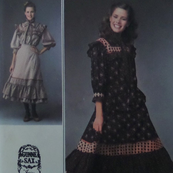 PRAIRIE DRESS Pattern • Simplicity 8728 • Miss 6-8 • Gunne Sax • 2 Pc Dress • Skirt • Sewing Patterns • Womens Patterns • WhiletheCatNaps