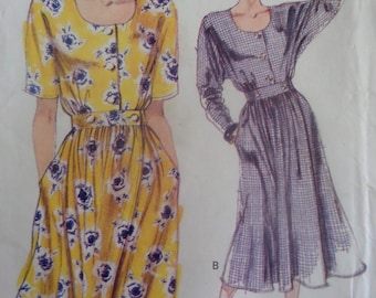 Wrap Dress Pattern: Vogue 7462, Miss 6-10, Loose Bodice, Button or Snap Close, Dolman Sleeves, Womens Sewing Patterns, WhiletheCatNaps