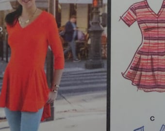 Pullover Top Pattern: McCalls 7782, Womens 18W-24W, Uncut, Knit, Princess Seams, Godets, Plus Sewing Patterns, WhiletheCatNaps