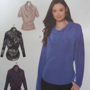 COWL NECK TUNIC Pattern • McCalls 7471 • Miss Sizes • Ruched Top • Pullover Knit Tunic • Sewing Patterns • Womens Patterns • WhiletheCatNaps