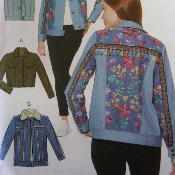 DENIM JACKET Pattern • McCalls 7729 • Miss 6-14 • Trucker Jacket • Blue Jean Vest • Sewing Patterns • Womens Patterns • WhiletheCatNaps