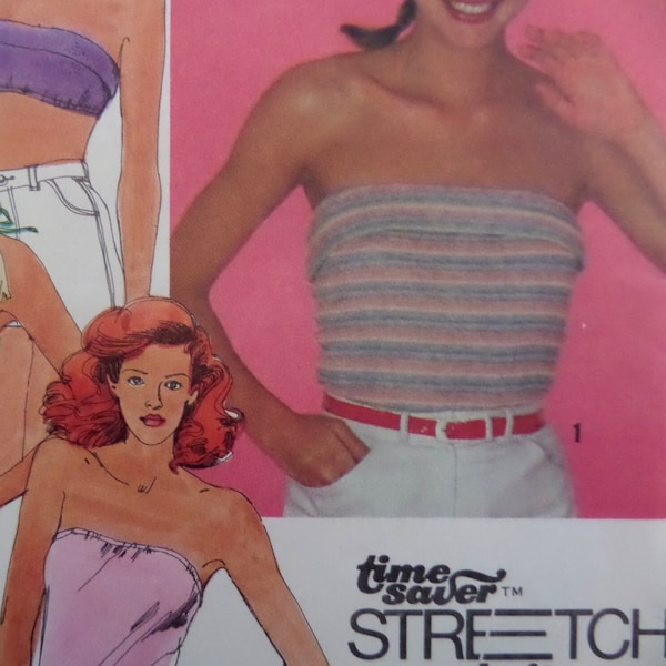 KNIT TUBE TOP Pattern • Simplicity 9487 • Miss 10-14 • Bandeaux Top • Strapless Tops • Sewing Patterns • Womens Patterns • WhiletheCatNaps