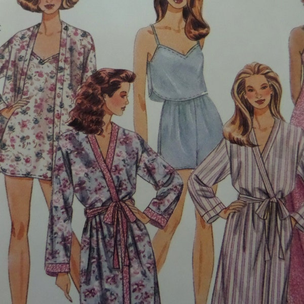 PULLOVER NIGHTGOWN Pattern • McCalls 7851 • Miss XS • Belted Robe • Pull On Shorts • Sewing Patterns • Womens Patterns • WhiletheCatNaps