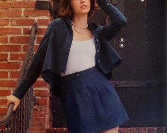 Pleated Mini Skirt Pattern: McCalls 8410, Miss Sizes, Uncut, Front Zip, Button Shirt, Shaped Hem, Sewing Patterns, WhiletheCatNaps