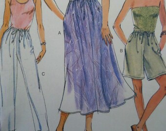 Wide–Leg Shorts Pattern: Vogue 7294, Miss 20-24, Uncut, Straight Pants, A–Line Skirt, Koko Beall, Sewing Patterns, WhiletheCatNaps