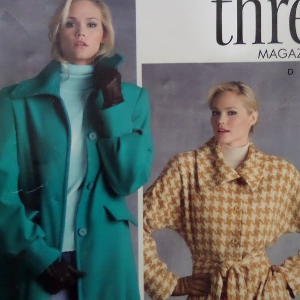 Princess Seam Coat Pattern: Simplicity 3562, Miss Sizes, Kimono Sleeve, Button, Belted, Outerwear, Womens Sewing Patterns, WhiletheCatNaps