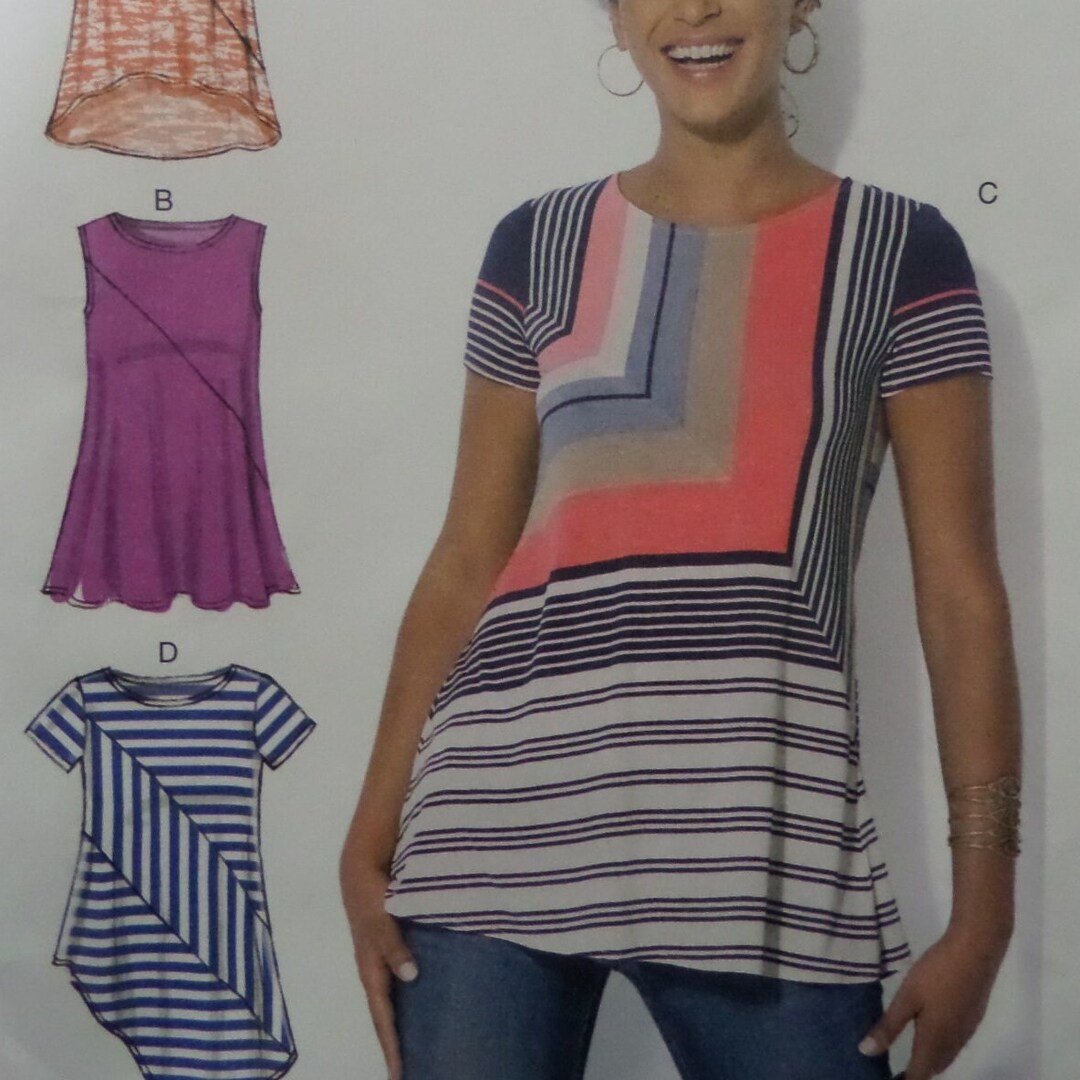 PULLOVER TOP Pattern Mccalls 7323 Miss L-XXL Knit Tops Shaped Hem ...
