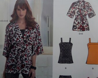 misses kimono jacket top pants dress simplicity sewing pattern 0989