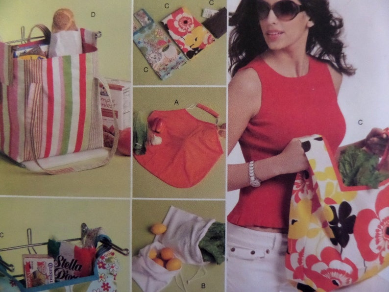 MARKET BAG Pattern \u2022 Butterick 5338 \u2022 Cloth Tote Bags \u2022 Cloth Lunch Bag \u2022 Reusable Bags \u2022 Sewing Patterns \u2022 Craft Patterns \u2022 WhiletheCatNaps