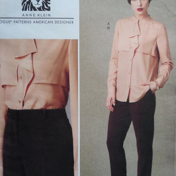 FLOUNCED TOP Pattern • Vogue 1414 • Miss 8-16 • Klein • Tapered Pants • Semi Fit Pants • Sewing Pattern • Designer Pattern • WhiletheCatNaps