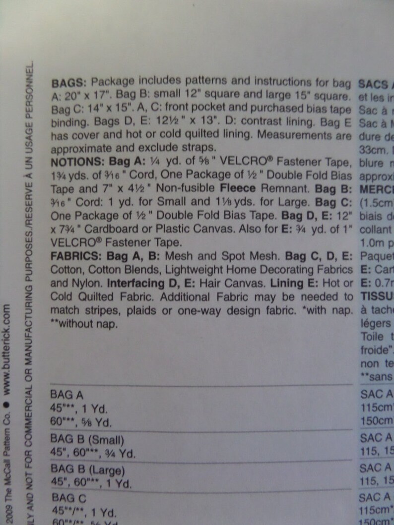 MARKET BAG Pattern \u2022 Butterick 5338 \u2022 Cloth Tote Bags \u2022 Cloth Lunch Bag \u2022 Reusable Bags \u2022 Sewing Patterns \u2022 Craft Patterns \u2022 WhiletheCatNaps