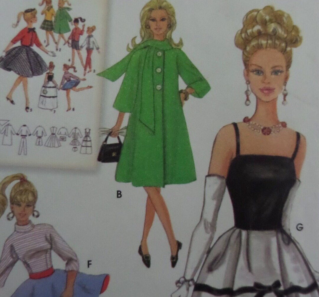 FASHION DOLL CLOTHES Pattern Simplicity 5785 Doll Clothing Skirt and