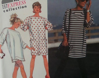 OVERSIZED KNIT DRESS Pattern • Simplicity 7741 • Miss P-M • Leggings • Pullover Tunic • Womens Patterns • Sewing Patterns • WhiletheCatNaps