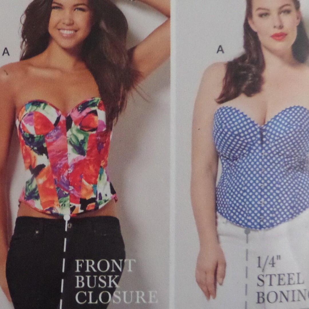 BACK LACED CORSET Pattern Simplicity 1183 Miss 10-18 Front Busk Close ...