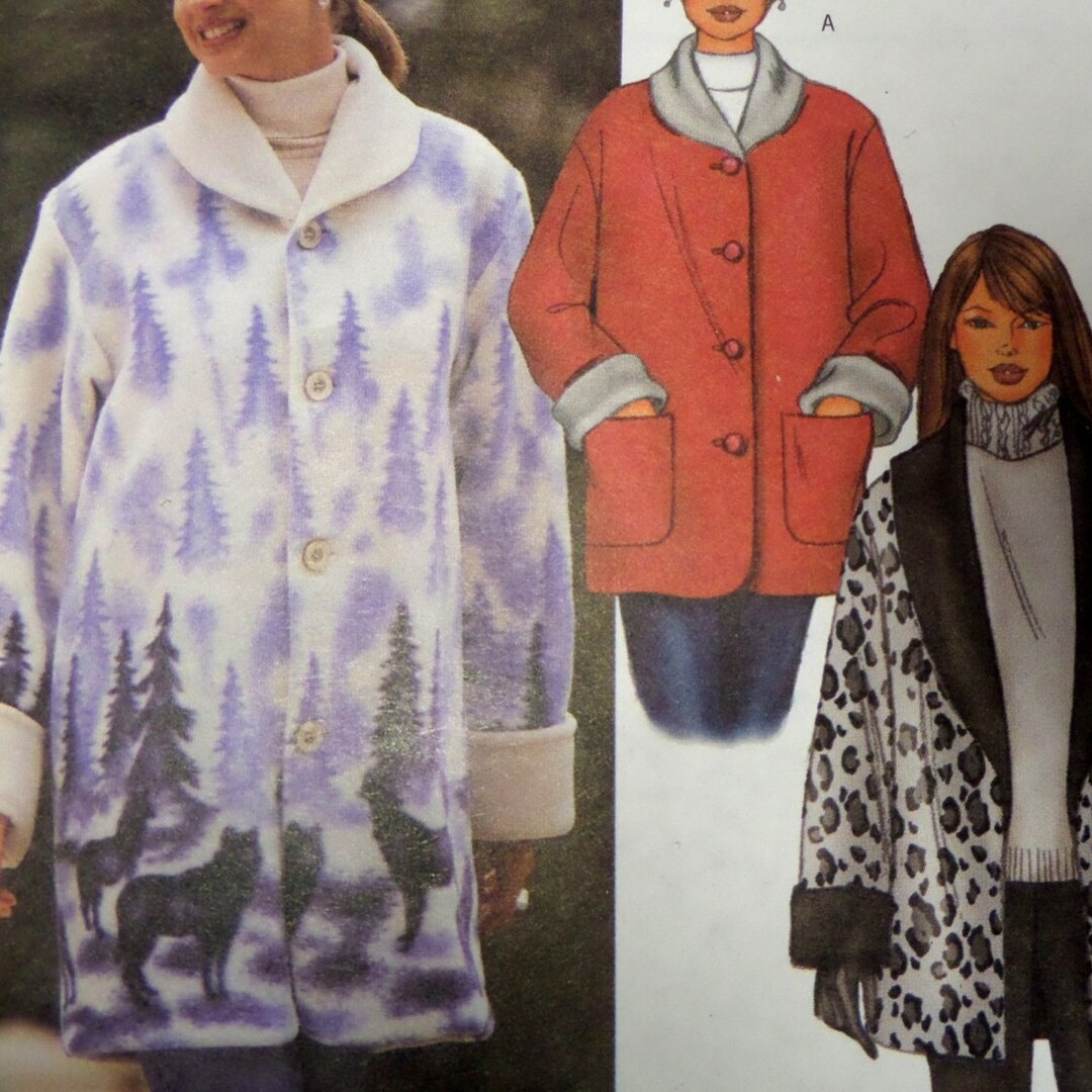 FLEECE JACKET Pattern Butterick 6774 Miss 610 Shawl Collar Jacket