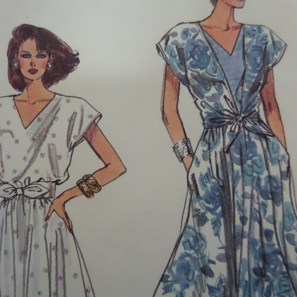 CAP SLEEVE DRESS Pattern • Simplicity 7941 • Miss 6-12 • Blouson Dress • Tie Overbodice • Sewing Pattern • Womens Patterns • WhiletheCatNaps