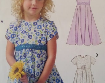 McCalls 4746 HIGH WAIST DRESS Pattern • Girls 3-6 • Flared Dress • Jewel Neck • Sewing Patterns • Childrens Patterns • WhiletheCatNaps