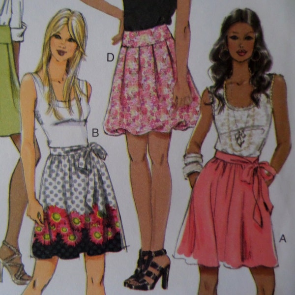 BUBBLE SKIRT Pattern • Butterick 5613 • Miss 6-12 • Yoked Skirt • Border Print Skirts • Sewing Patterns • Womens Patterns • WhiletheCatNaps