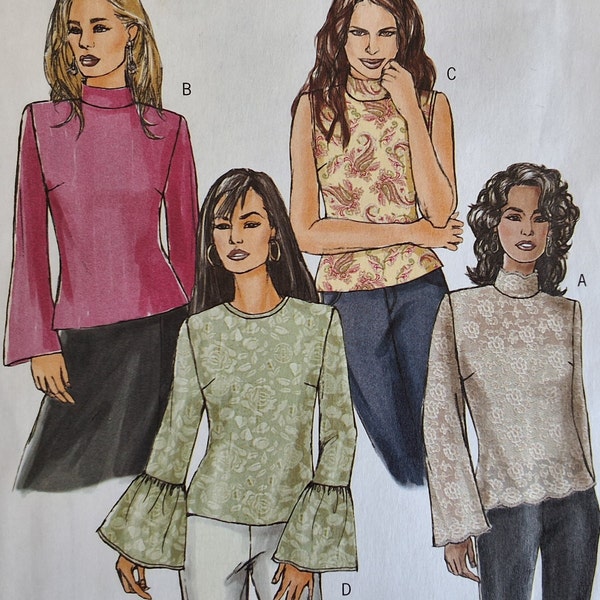 SEMI FIT TOP Pattern • Butterick 4922 • Miss 6-12 • Flared Sleeve Tops • Back Zip Top • Sewing Patterns • Womens Patterns • WhiletheCatNaps