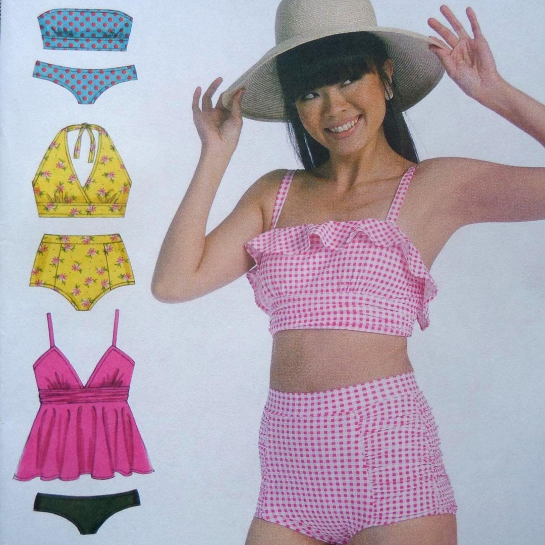 Swimsuit Pattern: Mccalls 7168, Miss Sizes, Uncut, Two-piece, Bandeau ...