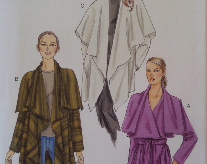 DRAPE FRONT JACKET Pattern • Vogue 8696 • Miss Xs-m • Loose Fit • Wrap ...