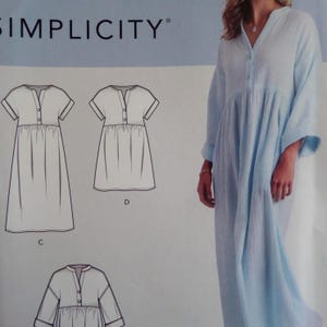 PULLOVER CAFTAN Pattern • Simplicity 10503 • Miss 6-14 • Button Caftan • Loose Dress • Sewing Patterns • Womens Patterns • WhiletheCatNaps