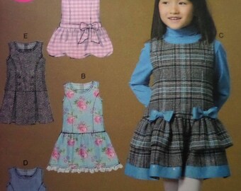 Bubble Jumper Pattern: McCalls 7008, Girls 6-8, Uncut, Princess Seams, Pleated Skirt, Childs Sewing Patterns, WhiletheCatNaps