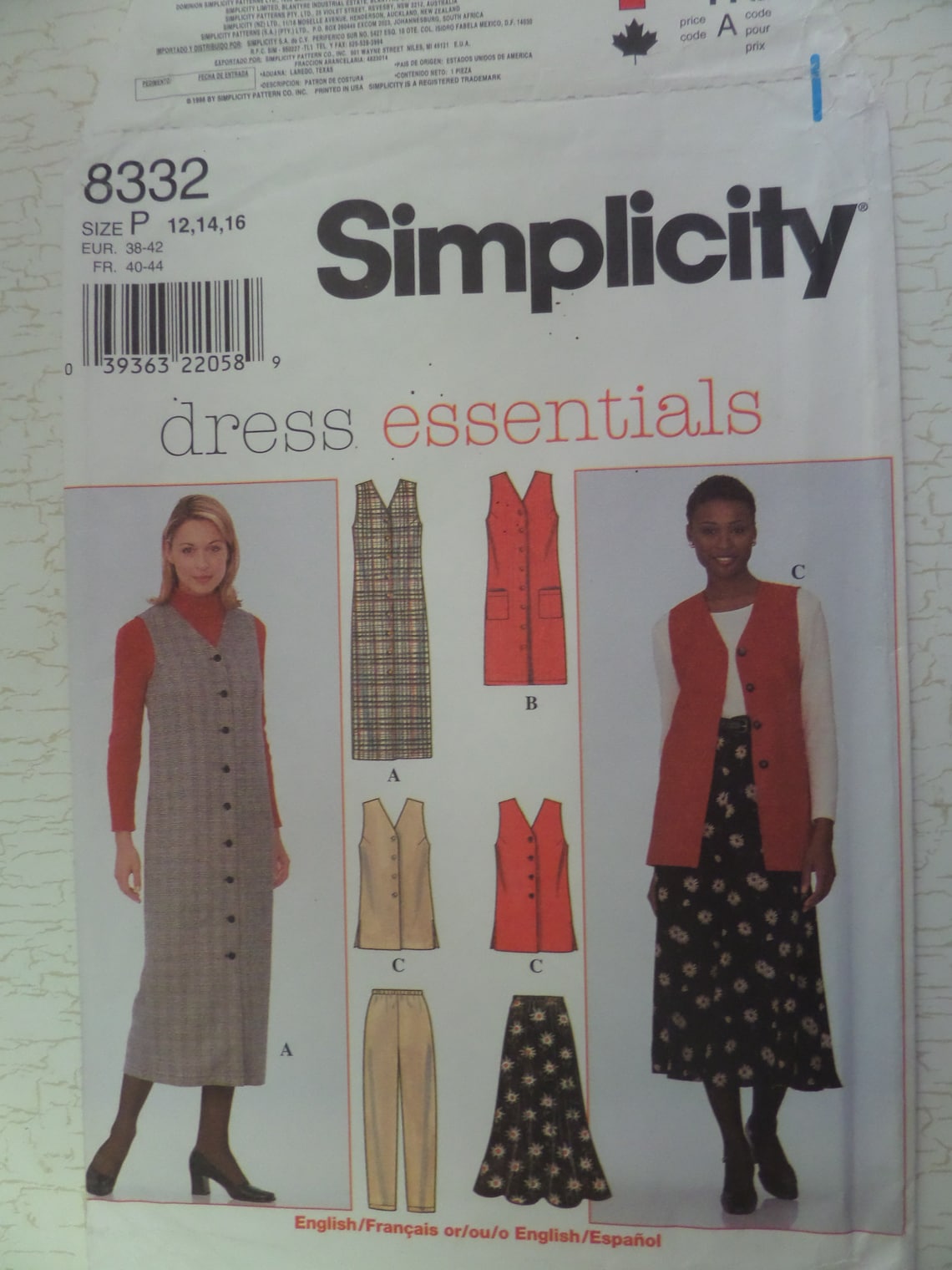 BUTTON JUMPER Pattern Simplicity 8332 Miss 1216 Etsy