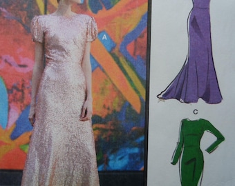 Trained Dress Pattern: McCalls 8038, Womens 18W-24W, Uncut, Evening Length, Special Occasion, Plus Sewing Patterns, WhiletheCatNaps