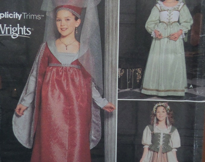 RENAISSANCE DRESS Pattern • Simplicity 9836 • Girls 7-14 • Petticoat ...