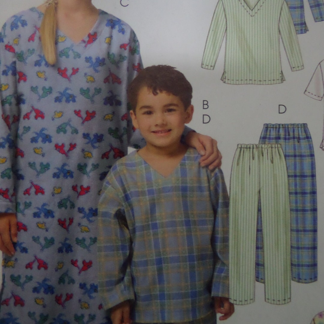 NIGHTSHIRT Pattern Mccalls 5216 Childs XSS V Neck Top Etsy