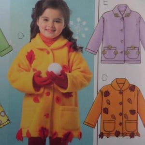 Fleece Jacket Sewing Pattern: Butterick 4336, Girls Size 2-5