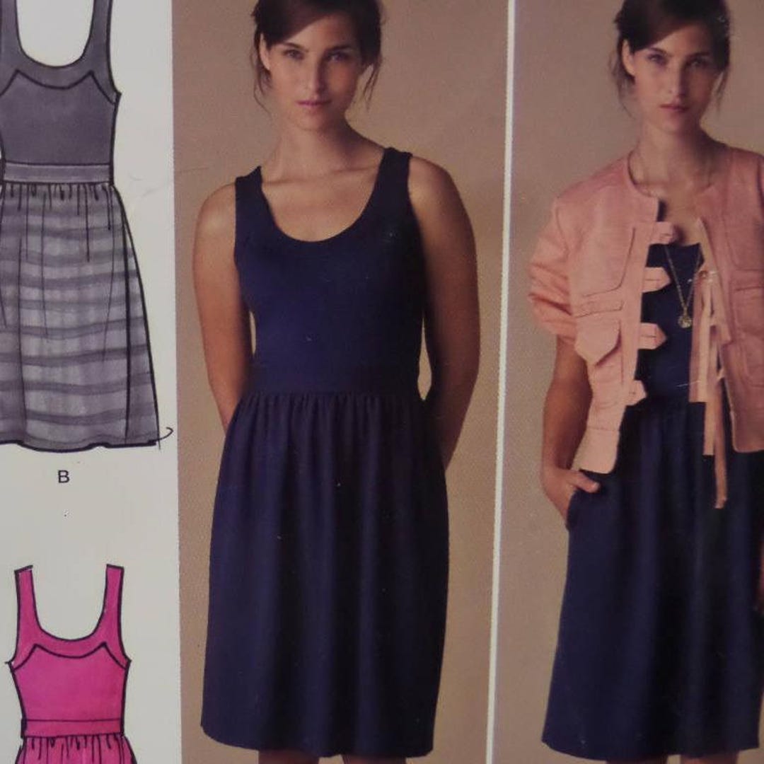 RACER BACK DRESS Pattern • Simplicity 2443 • Miss 14-22 • Knit Tank ...