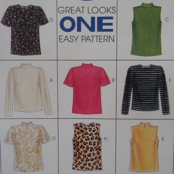 SEMI FITTED TOP Pattern • McCalls 8277 • Miss Xl 20-22 • Pullover Tops • Jewel Neckline • Sewing Pattern • Womens Patterns • WhiletheCatNaps