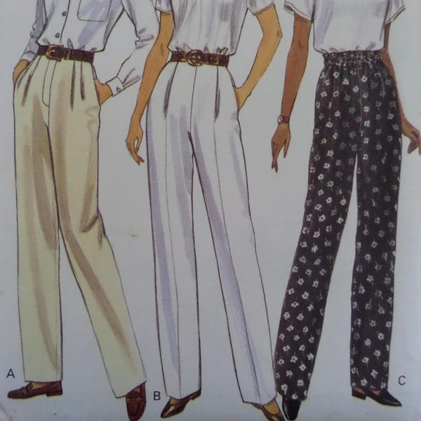 Patrón de PANTALONES PLISADOS • Butterick 3327 • Miss 18-22 • Pantalones cónicos • Cintura elástica • Patrones de costura • Patrones de mujer • WhiletheCatNaps