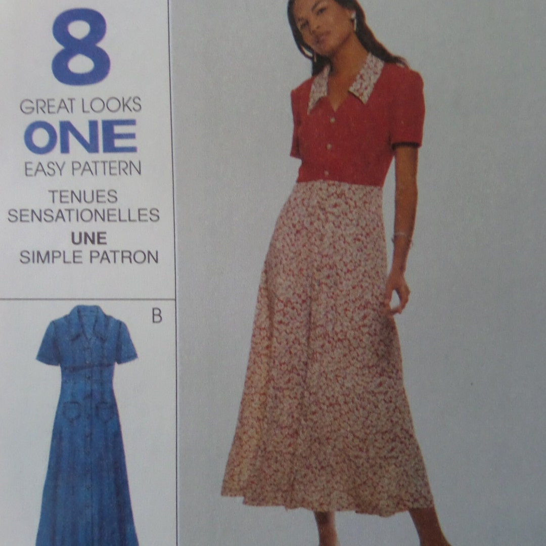 BUTTON DOWN DRESS Pattern Mccalls 8852 Miss 1014 Etsy
