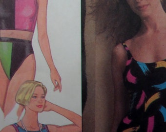 HIGH WAIST SWIMSUIT Pattern • Simplicity 9210 • Miss 18-20 • Open Back • Built in Bra • Sewing Patterns • Womens Patterns • WhiletheCatNaps