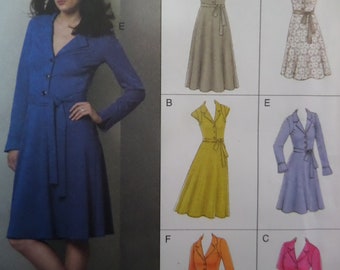 SHIRTWAIST DRESS Pattern • Vogue 8613 • Miss 18-24 • Fit Flare Dress • Belted Dress • Sewing Patterns • Womens Patterns • WhiletheCatNaps