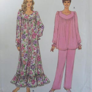 RUFFLED NIGHTGOWN Pattern • Simplicity 9325 • Miss Xs-Xl • Yoked Pajamas • Sleepwear • Sewing Patterns • Womens Patterns • WhiletheCatNaps