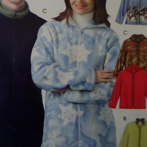 HOODED JACKET Pattern • McCalls 4639 • Unisex Adult Xl-Xxl • Fleece Jacket • Zip Front • Sewing Patterns • Mens Patterns • WhiletheCatNaps