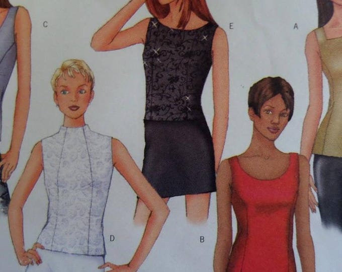 FITTED TOP Pattern • Butterick 6908 • Miss Sizes • Sleeveless Tops ...