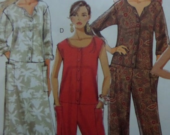 DROP WAIST JUMPSUIT Pattern • Butterick 5229 • Miss 16-22 • Tunic • Low Waist Dress • Sewing Patterns • Womens Patterns • WhiletheCatNaps