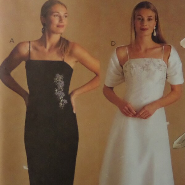 EMPIRE GOWN Pattern • McCalls 2861 • Miss 12-16 • Lined Dress • Evening Dress and Wrap • Sewing Pattern • Bridal Patterns • WhiletheCatNaps