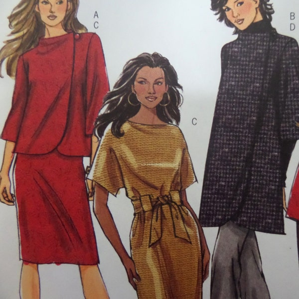 KIMONO SLEEVE DRESS Pattern • Butterick 5259 • Miss 16-24 • Lined Coat • Dart Fit Pants • Sewing Pattern • Womens Patterns • WhiletheCatNaps