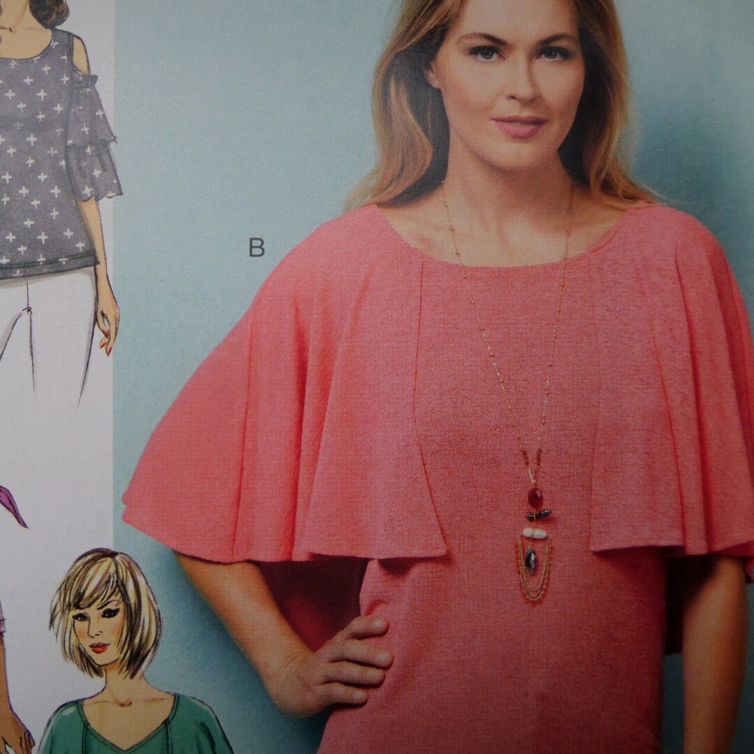 CLOSE FIT TOP Pattern Butterick 324 Miss 14-22 Cold Shoulder Butterick ...