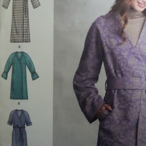 WRAP COAT Pattern • Simplicity 8798 • Miss Sizes • Tie Coat • Asymmetrical Hem • Coats • Sewing Patterns • Womens Patterns • WhiletheCatNaps