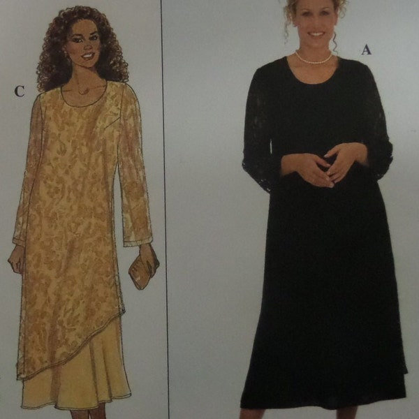 PULLOVER FLARED DRESS Pattern • Simplicity 8383 • Womens 26W-32W • Attached Overdress • Sewing Patterns • Womens Patterns •  WhiletheCatNaps