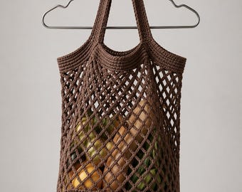 Beginner Crochet Market Bag Pattern PDF | French Mesh Grocery Tote Design | Eco Friendly Reusable Shopping Bag Tutorial | Digital Download