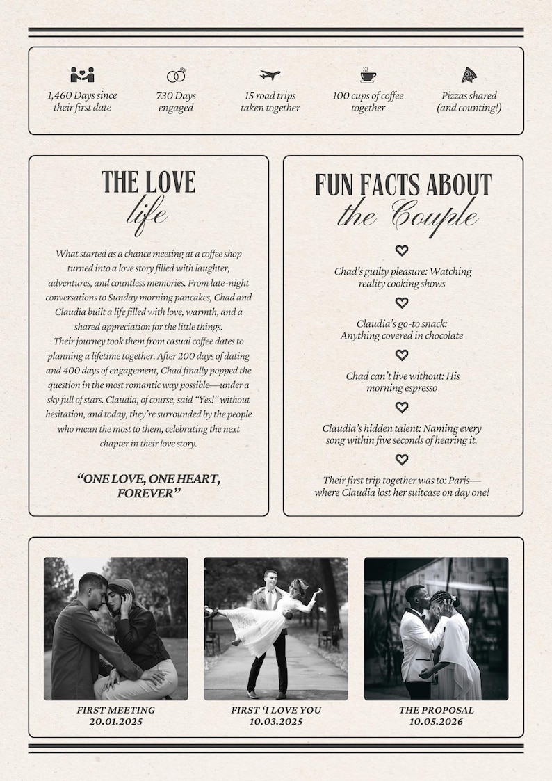 Printable Wedding Newspaper Program: Folded Wedding Newspaper Ceremony Printable Wedding Newspaper Program: Folded Wedding Newspaper Ceremony
